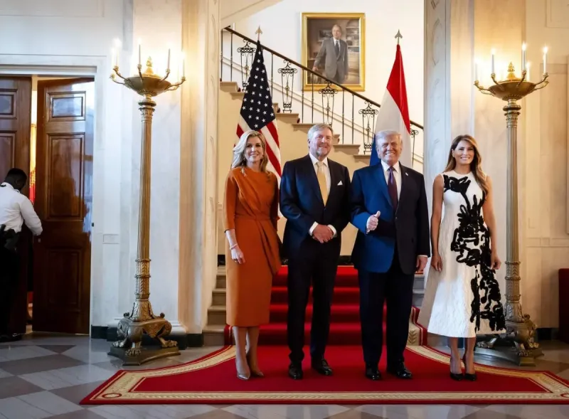 Los reyes Guillermo y Máxima duermen con los Trump en la Casa Blanca en una excepcional noche que divide a los holandeses