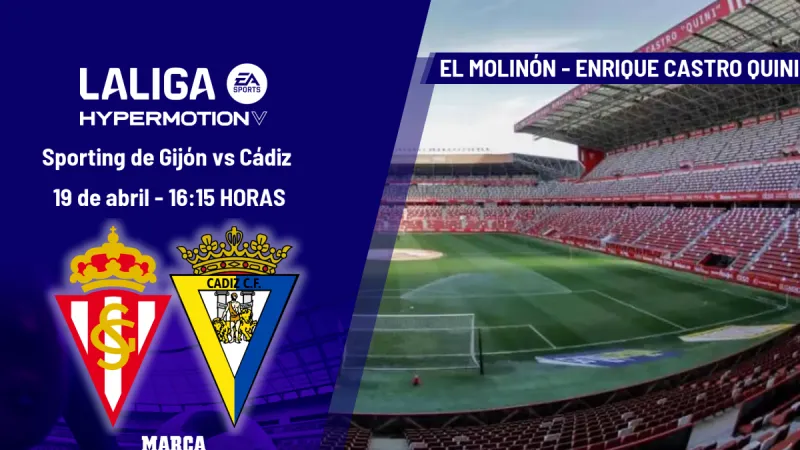 Sporting de Gijón - Cádiz: horario y dónde ver hoy en TV el partido de Segunda división