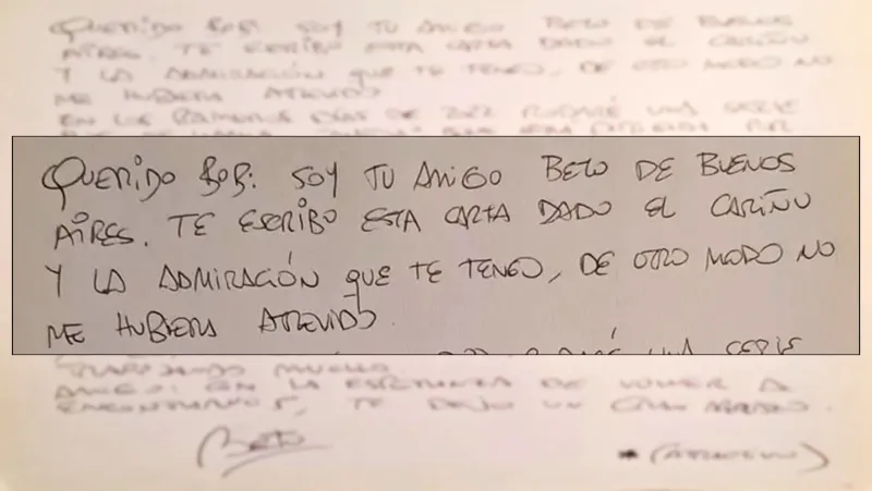 La carta de Brandoni a Robert de Niro: “Querido Bob: Te escribo esta carta dado el cariño y la admiración que te tengo”