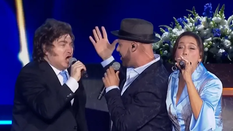 Argentina’s Milei sings and lights torch for Israeli national day