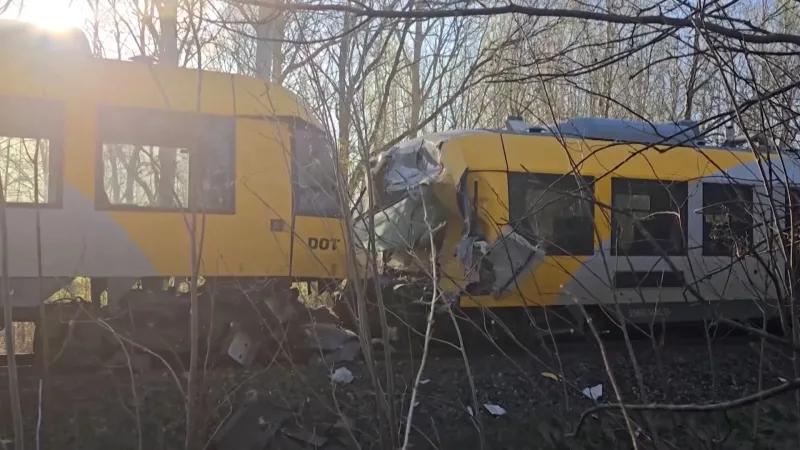 Two trains crash head-on in Denmark