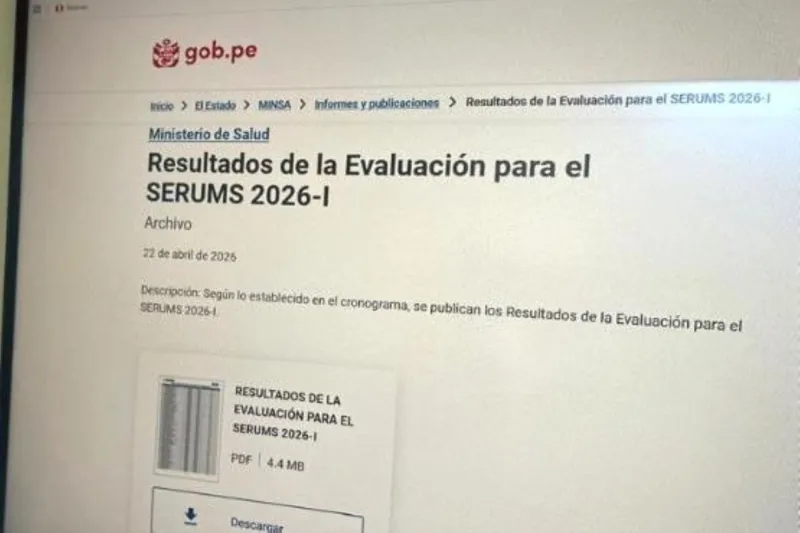 Plazas Serums 2026-I: Minsa publicó resultados de evaluación. Mira aquí tu puntaje
