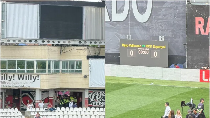 El marcador de Vallecas se funde y el Rayo improvisa uno portátil