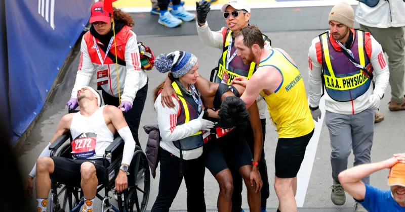 Boston marathoner reflects on helping collapsed runner as video goes viral