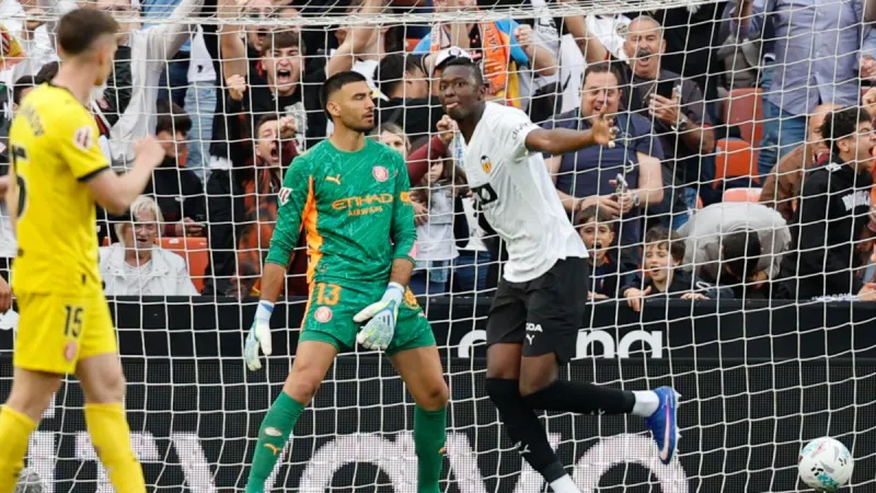 Gol de Sadiq (2-0) en el Valencia 2-1 Girona