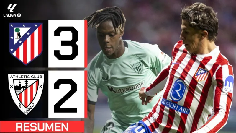 Atlético de Madrid 3-2 Athletic Club I Resumen LaLiga