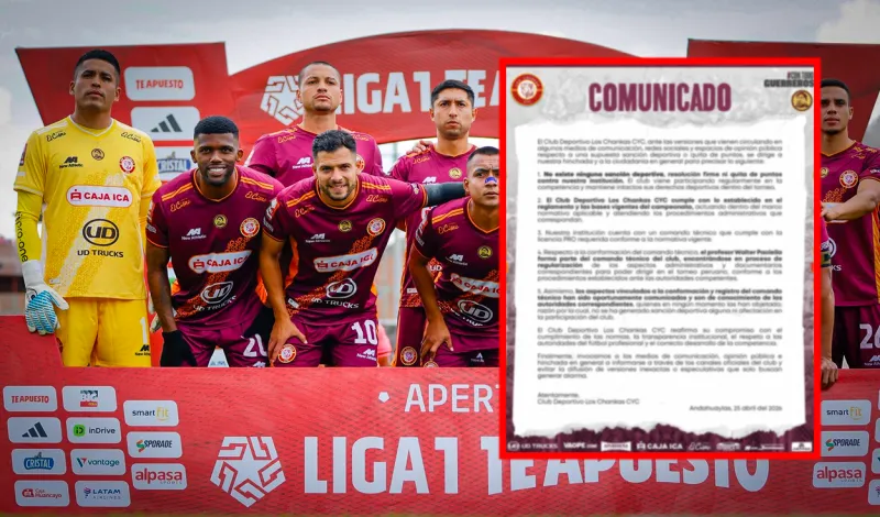 Los Chankas rechaza versiones sobre resta de puntos por licencia de su DT: “El club cumple el reglamento”