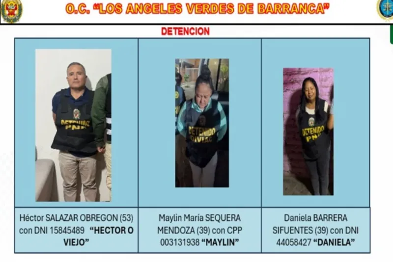 Barranca: desarticulan banda “Los Ángeles Verdes”  implicada en extorsión y sicariato