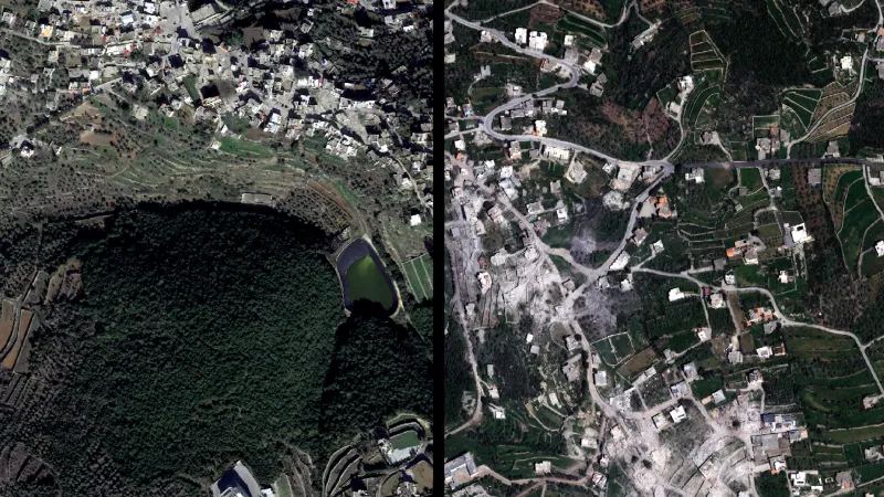 Satellite images show scale of Israeli destruction of south Lebanon towns
