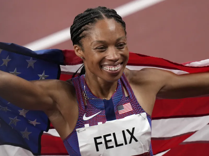 Athletics great Allyson Felix aiming to compete at 2028 Los Angeles Games