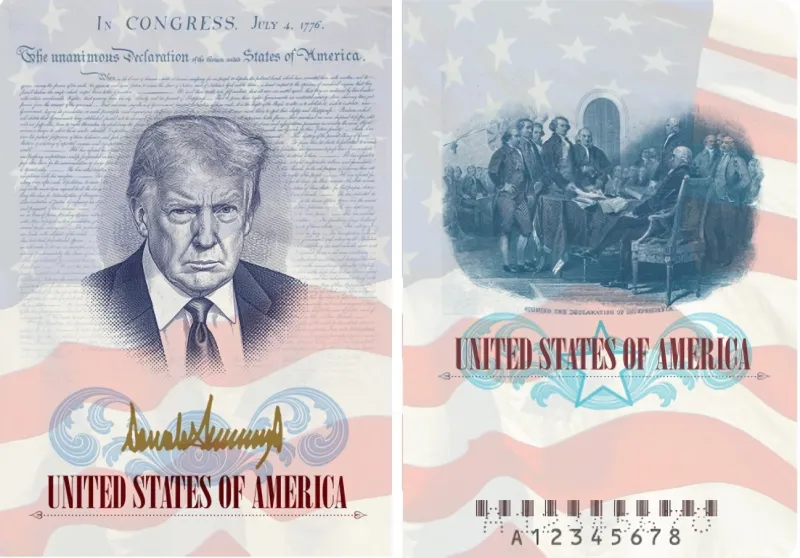 EEUU emitirá pasaportes con la imagen de Trump por el 250 aniversario de su independencia