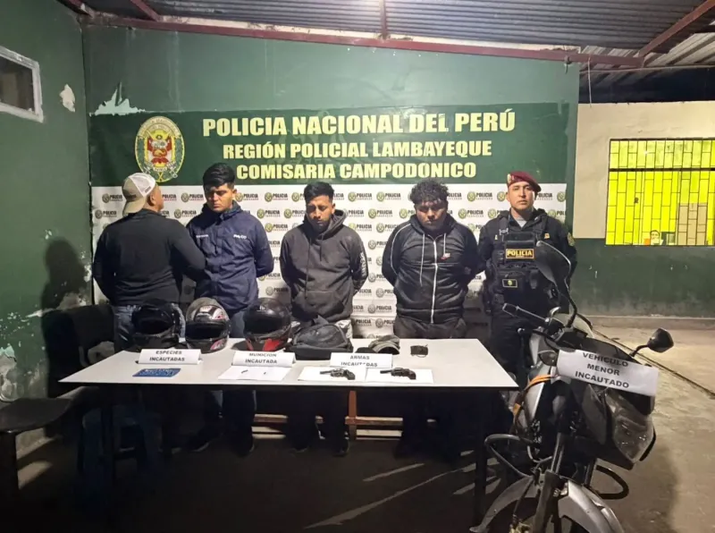 Chiclayo: Policía frustra asalto a pollería y captura a tres presuntos delincuentes