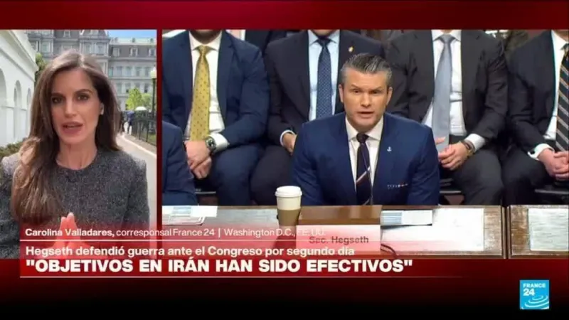Hegseth, secretario de Defensa, defendió guerra en Irán ante el Congreso por segundo día