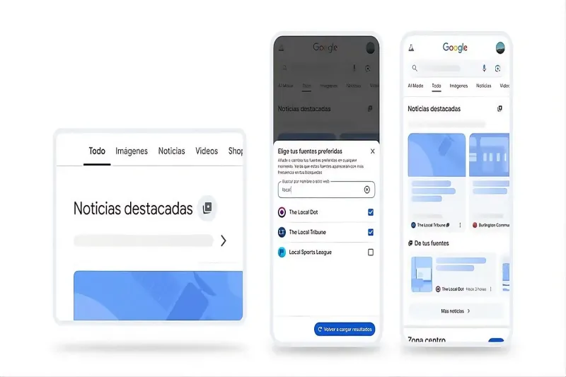 Google activa Fuentes Preferidas para que usuarios personalicen noticias en el buscador