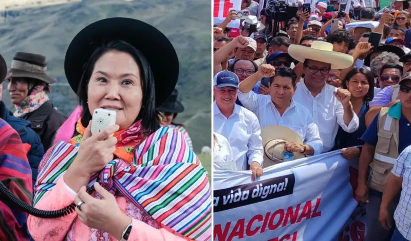 Keiko Fujimori en busca de votos del sur y Roberto Sánchez articula esfuerzos en Lima