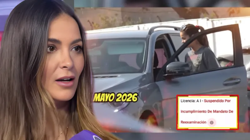 Laura Spoya ignora la suspensión de su licencia y es captada manejando camioneta tras accidente