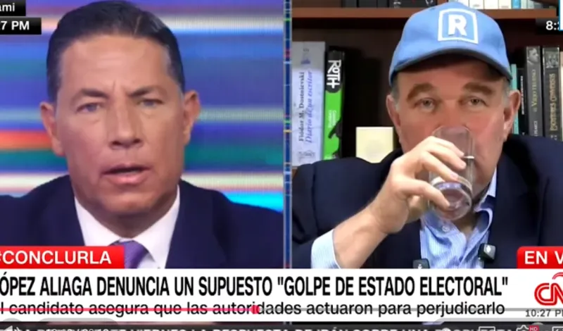Rafael López Aliaga lleva su narrativa de fraude a CNN: candidato no presentó evidencias verificables