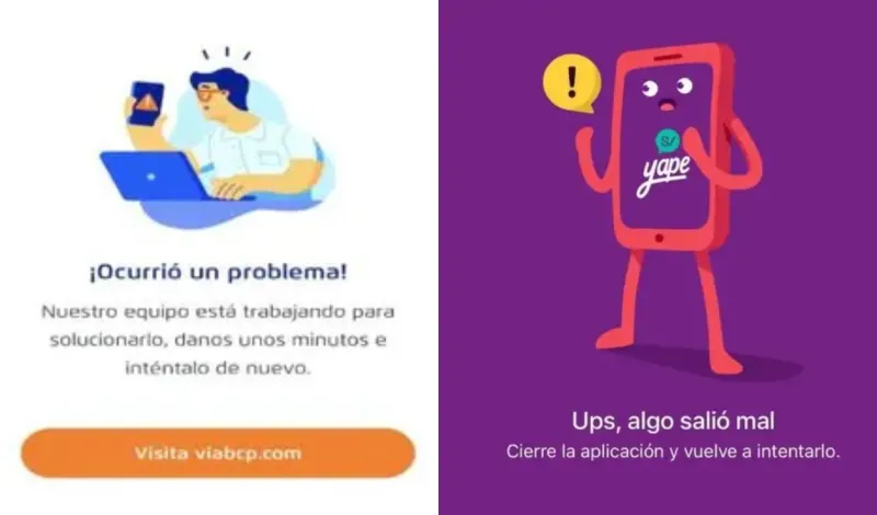 Reportan caída de Yape y BCP en pleno Día de la Madre: usuarios reportan problemas para hacer transferencias y pagos