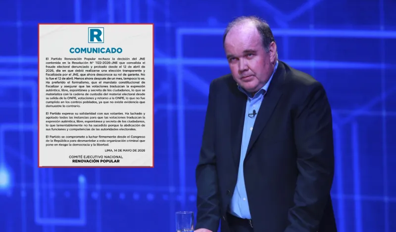 Renovación Popular de Rafael López Aliaga acepta los resultados de las elecciones 2026
