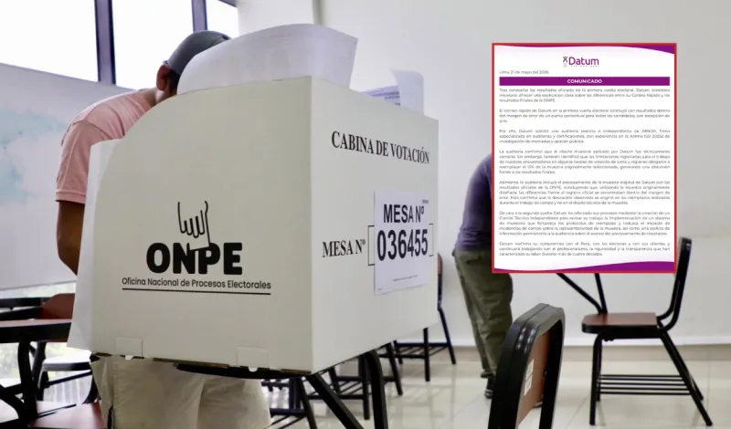 Datum culpa a ONPE por mostrar resultados fallidos en la primera vuelta de las elecciones