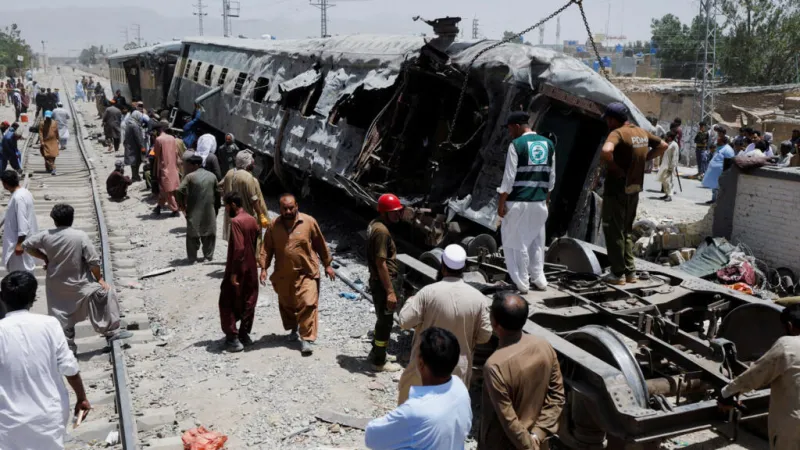 Decenas de muertos por atentado suicida contra un tren de pasajeros en Pakistán