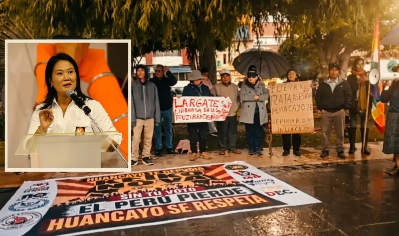 Ciudadanos protestan por visita de Keiko Fujimori en Huancayo: "Aquí la repudiamos"