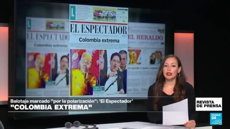 "Colombia extrema": 'El Espectador' sobre polarización tras la primera vuelta presidencial en Colombia