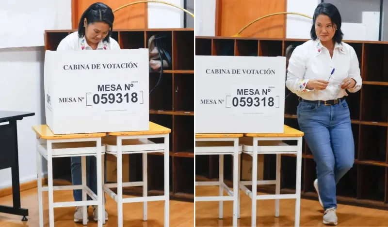 Keiko Fujimori acudió a votar, pero no brindó declaraciones a la prensa