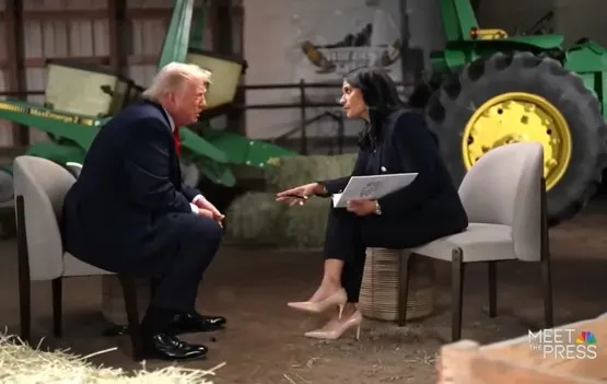La entrevista más accidentada a Donald  Trump: un temporal provoca fallos técnicos y el presidente de EEUU se marcha indignado por incomodarle las preguntas sobre Irán