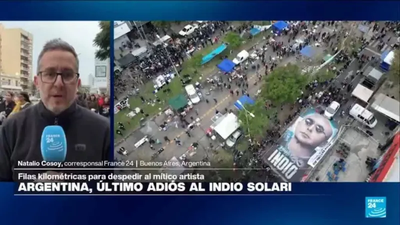 Argentina: filas kilométricas en una masiva despedida para el Indio Solari