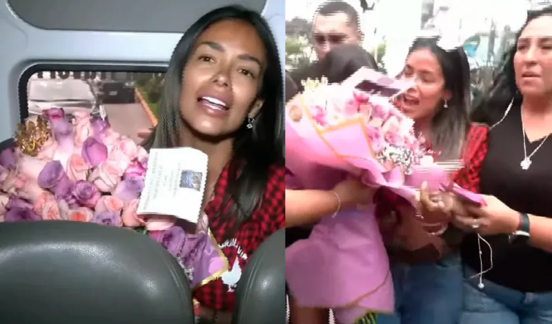 ¡Como una diva! Shirley Arica salió de ‘La granja VIP Perú’ solo a votar y sus fans la llenaron de regalos y abrazos
