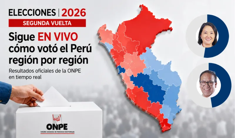 Resultados ONPE 2026 EN VIVO: Mapa interactivo de cómo votó cada región del Perú