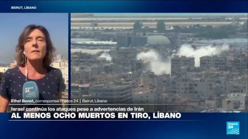 Informe desde Beirut: al menos ocho muertos en Tiro tras bombardeo israelí