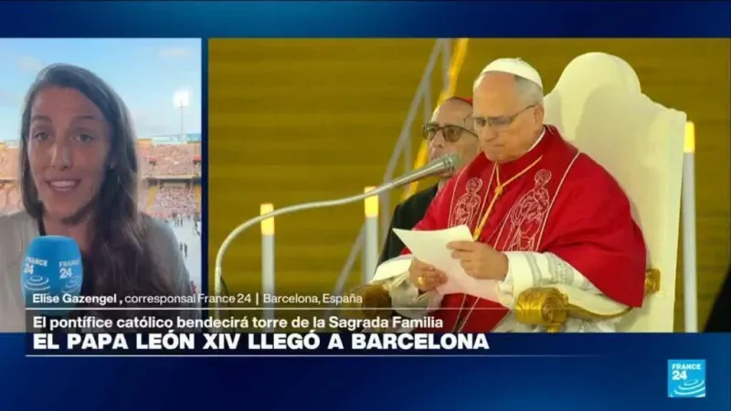 Barcelona recibe a León XIV previo a la bendición de torre de la Sagrada Familia