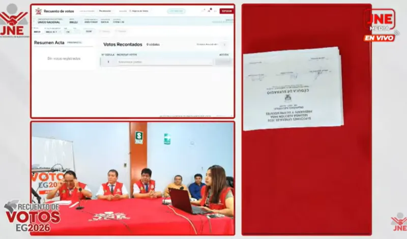 JEE inician audiencias públicas para el recuento de votos de actas observadas