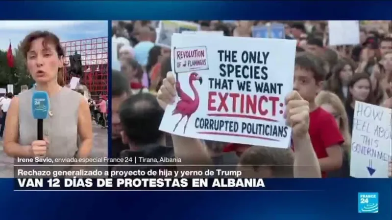 Tirana cumple 12 días de protestas por proyecto ligado a la familia Trump