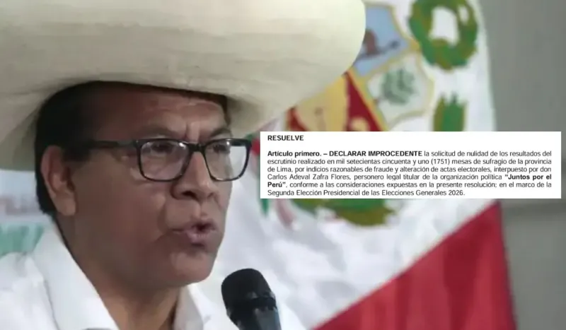 Roberto Sánchez: JEE declara improcedente pedido de anulación de 1751 mesas de sufragio hecho por JP