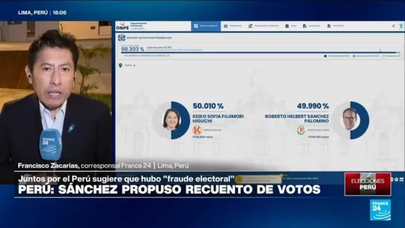 Perú: Sanchez pide recuento de votos, Fujimori se niega