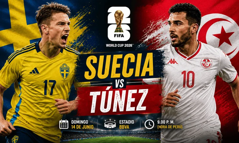 Suecia vs Túnez: a qué hora y dónde ver el partido por el grupo F del Mundial 2026