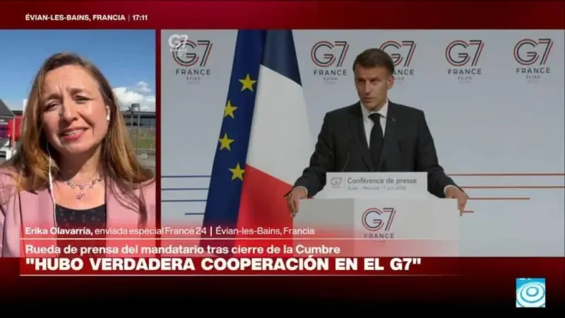 Emmanuel Macron dice que "hubo verdadera cooperación en el G7" al cierre de la cumbre