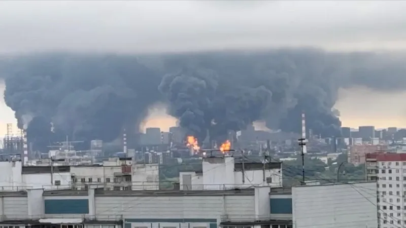 Ucrania golpea una refinería en Moscú y Zelenski lo califica de respuesta "justificada"