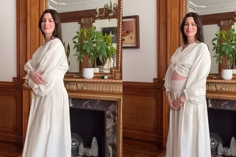 Anne Hathaway revela que está embarazada de su tercer hijo a los 43 años y luce su pancita