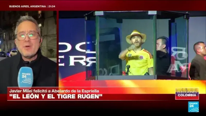 "El león y el tigre rugen": así reaccionó Javier Milei a la segunda vuelta en Colombia