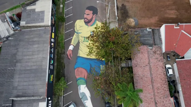 Brasil: un grupo de artistas crea un enorme mural en homenaje a Neymar