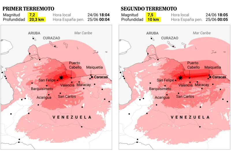 Doble terremoto en Venezuela: los gráficos que muestran la dimensión de la tragedia