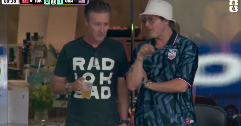 Estados Unidos se convirtió en "El club de la pelea": Edward Norton y Brad Pitti estuvieron juntos en la platea en el duelo ante Turquía