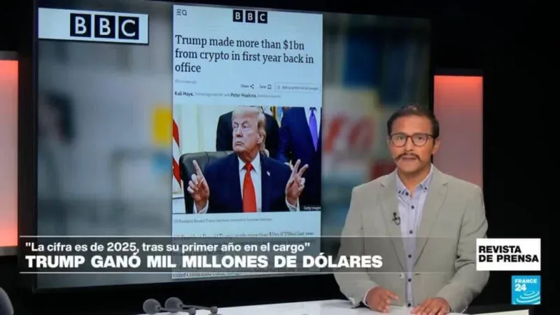 "Trump ganó más de 1.000 millones de dólares con criptomonedas tras su primer año en el cargo": 'BBC'