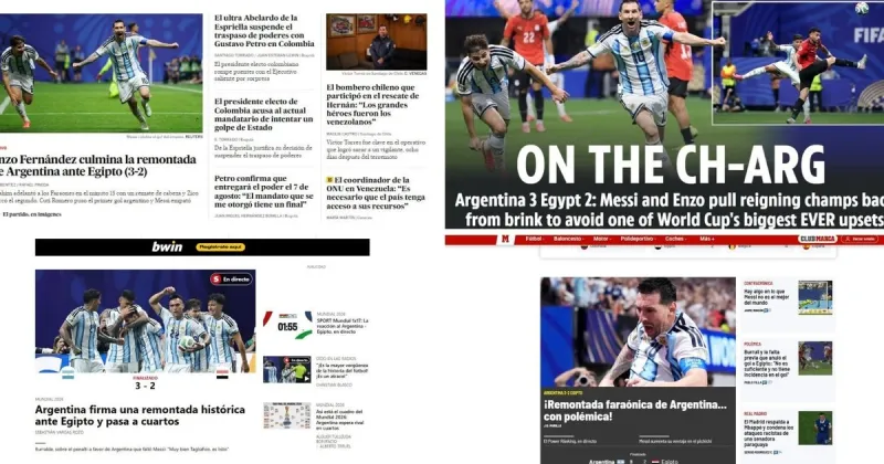 "Remontada faraónica", "Messi llora" y "Dios ha resucitado": la reacción de los medios del mundo tras el 3-2 de Argentina vs Egipto