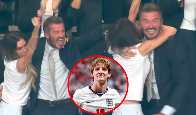 Así fue la eufórica celebración de Victoria y David Beckham tras gol del inglés Anthony Gordon en el Argentina vs Inglaterra