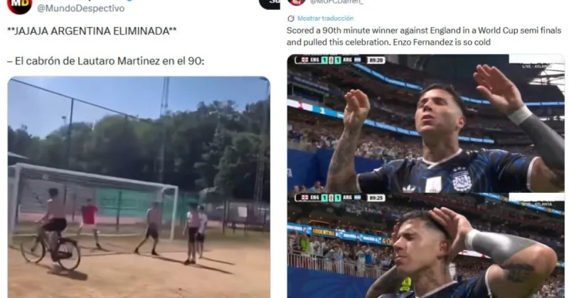 Los mejores memes de Argentina vs Inglaterra: la batalla de Atlanta, el Topo Gigio de Enzo Fernández y el cabezazo salvador de Lautaro Martínez